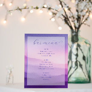 Elegant Purple Gradient Bar Menu Foam Board