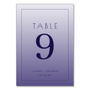Elegant Purple Gradient Table Number