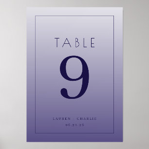 Elegant Purple Gradient Table Number Holder