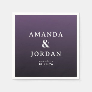Elegant Purple Gradient Wedding Invitations Napkins