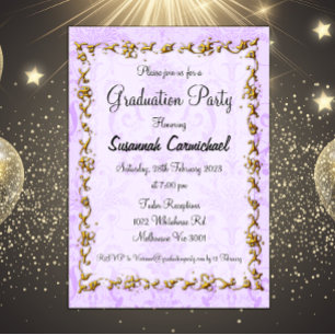 Elegant Purple Graduation Party Invitation