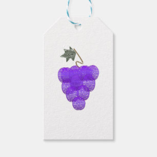 Elegant Purple Grapes Sketch Gift Tags