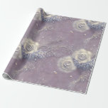Elegant Purple Gray Floral and Pearl  Wrapping Paper<br><div class="desc">Give your recipients your best. Use this lovely, sophisticated floral, print "jeweled" with no actual glitter, foil, or beading, high-quality gift wrap with a grid back for easy cutting. You'll appreciate the ease of use and your recipients will love its elegant beauty. Good for all occasions and holidays, very versatile....</div>