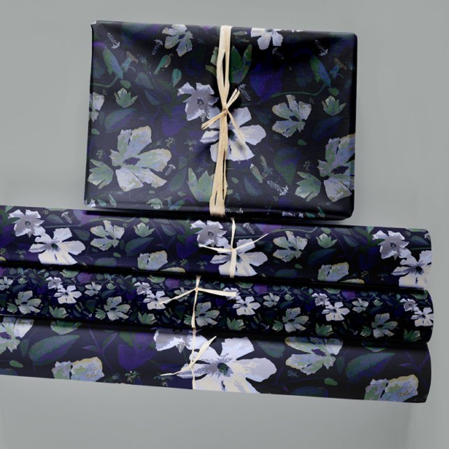 Elegant Purple Green Floral Decoupage Gift Wrapping Paper Sheets (Elegant Purple Green Floral Pattern Wrapping Paper Sheets from Jenn Steffen for Studio Posies. )