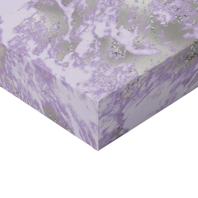Elegant Purple Grey Abstract Chic Pattern Faux Canvas Print (Corner)