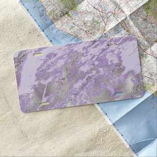 Elegant Purple Grey Abstract Chic Pattern License Plate
