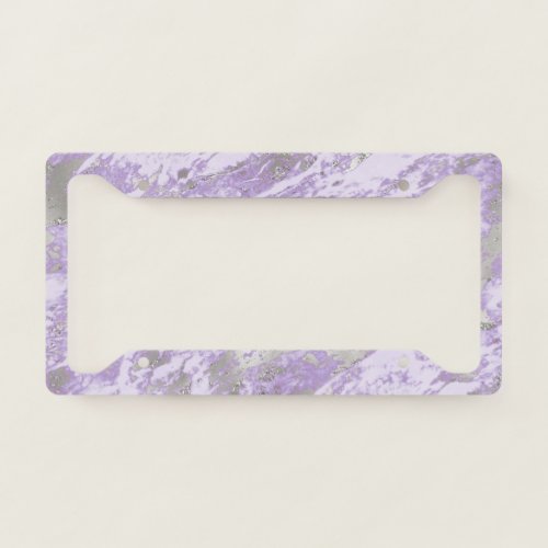 Elegant Purple Grey Abstract Chic Pattern License Plate Frame