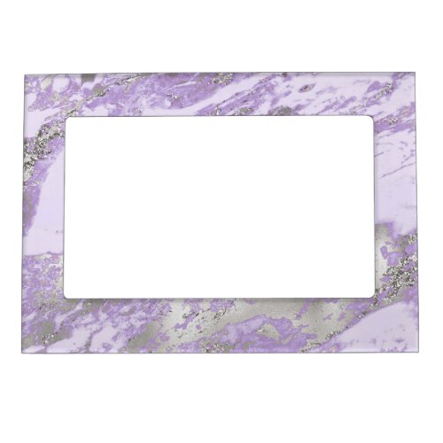 Elegant Purple Grey Abstract Chic Pattern Magnetic Frame
