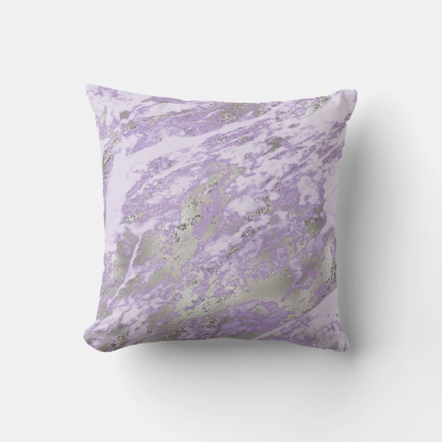 Elegant Purple Grey Abstract Chic Pattern Throw Pillow (Front)