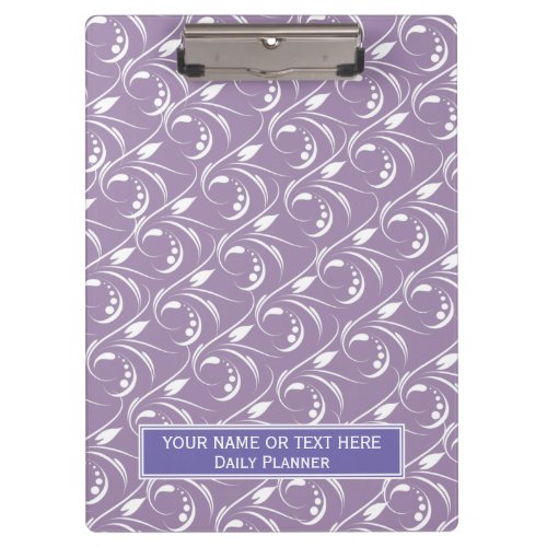 Elegant Purple Haze Floral Pattern Daily Planner Clipboard