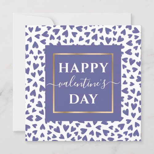 Elegant Purple Hearts Happy Valentines Day Holiday Card