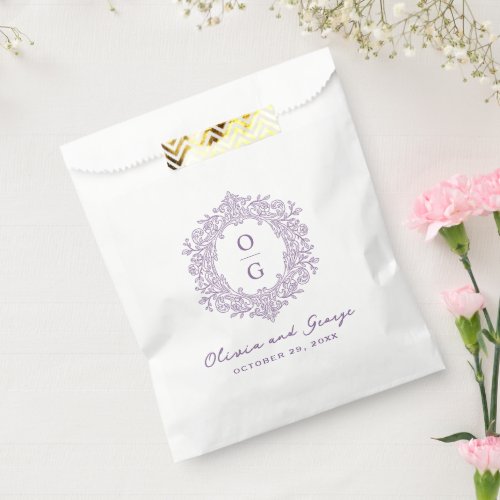 Elegant Purple Heirloom Wedding Favor Bag