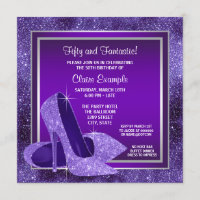 Elegant Purple High Heels Womans Birthday Party