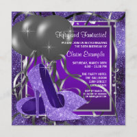 Elegant Purple High Heels Womans Birthday Party
