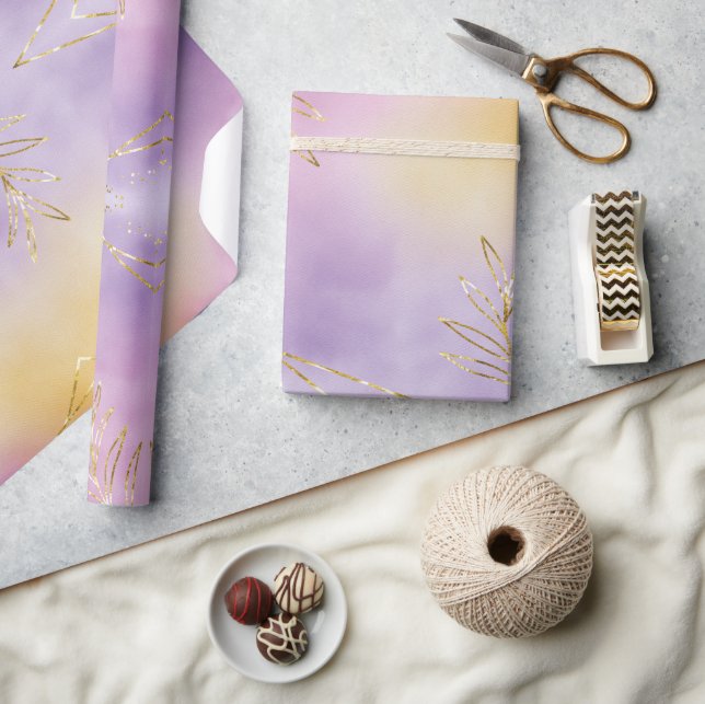 Elegant Purple Holiday Snowflakes stars Christmas Wrapping Paper (Crafts)