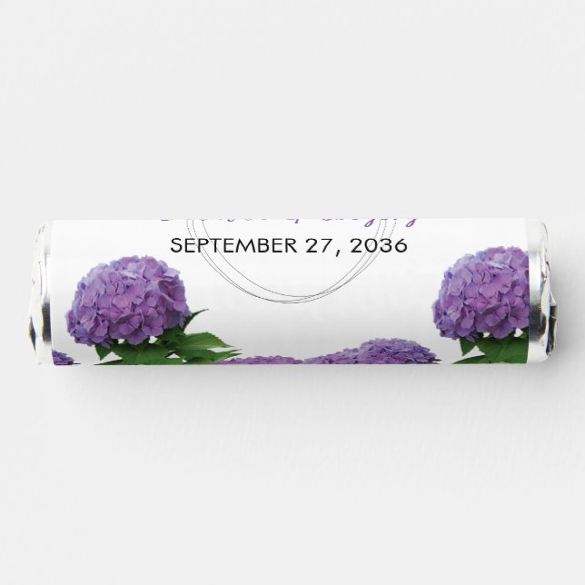 Elegant Purple Hydrangea Wedding  Breath Savers® Mints (Left)