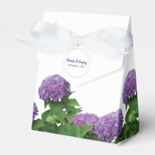 Elegant Purple Hydrangea Wedding Favor Boxes