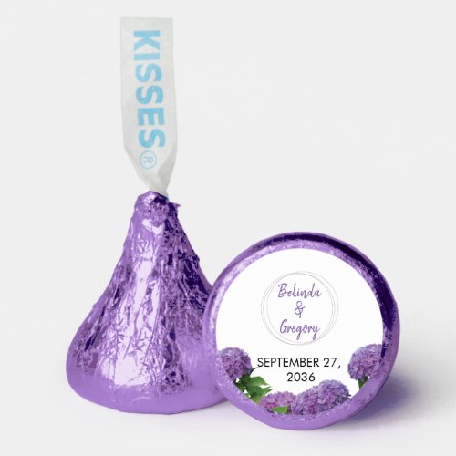 Elegant Purple Hydrangea Wedding Hersheys Kisses