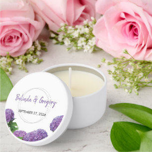 Elegant Purple Hydrangea Wedding Mini Candle Favors