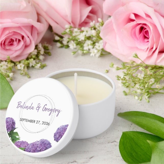 Elegant Purple Hydrangea Wedding  Mini Candle Favors (Insitu (Wedding))