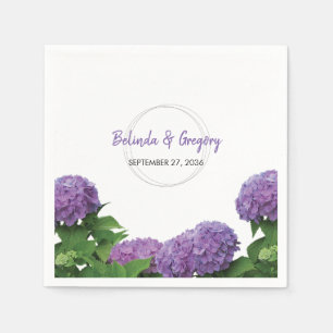 Elegant Purple Hydrangea Wedding Napkins