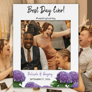 Elegant Purple Hydrangea Wedding Photo Prop Frame Foam Board