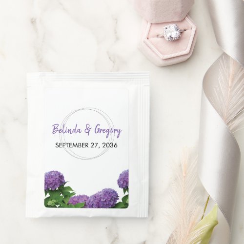 Elegant Purple Hydrangea Wedding  Tea Bag Drink Mix