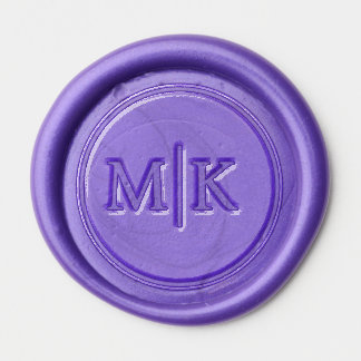 ** Elegant Purple Initial Emblem Wax Seal Sticker