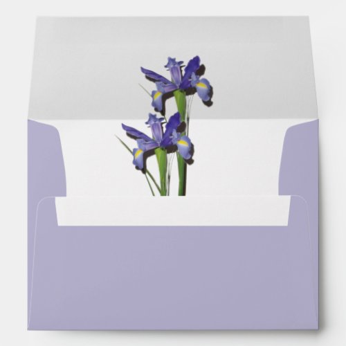 Elegant Purple Iris 5x7 Wedding Invitation Envelope