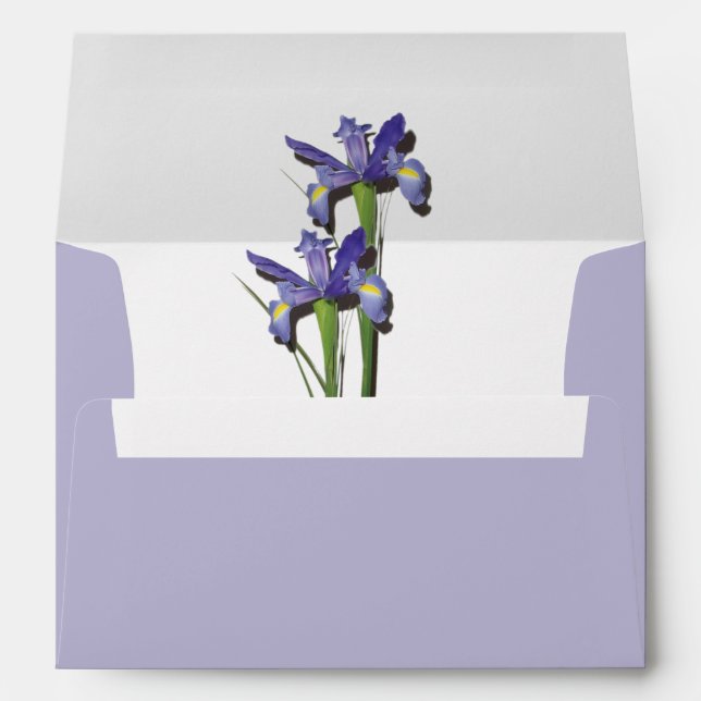 Elegant Purple Iris 5x7 Wedding Invitation Envelope (Back (Bottom))