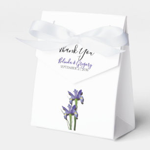 Elegant Purple Iris Wedding Favor Boxes