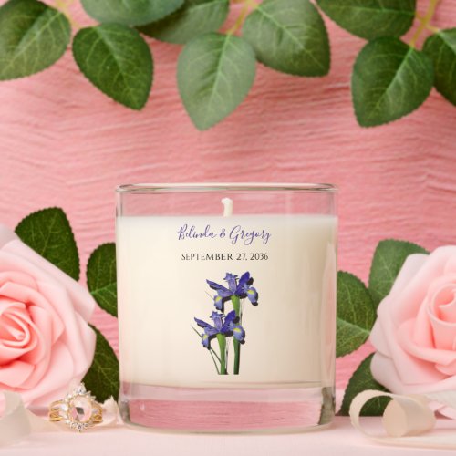 Elegant Purple Iris Wedding Favor Scented Candle