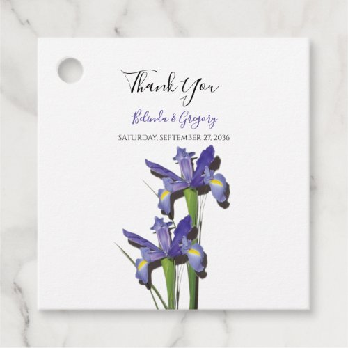 Elegant Purple Iris Wedding Gift Favor Tags