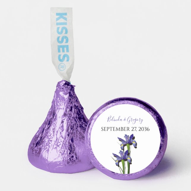 Elegant Purple Iris Wedding  Hershey®'s Kisses® (Front)