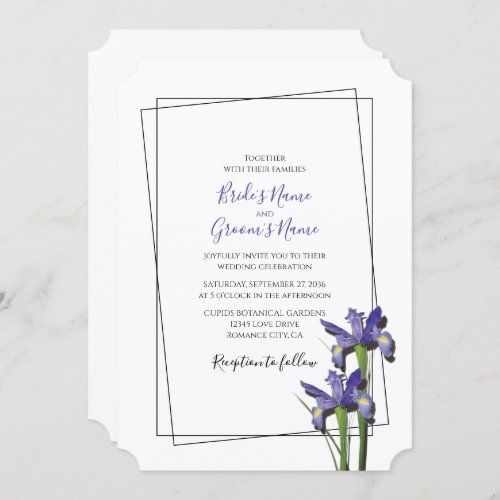 Elegant Purple Iris Wedding Invitations