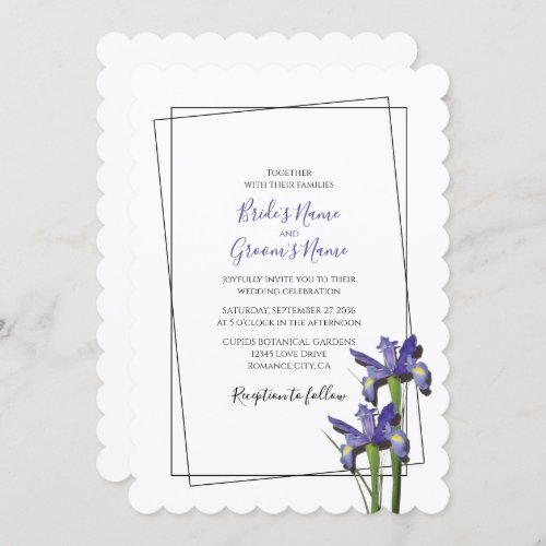 Elegant Purple Iris Wedding Invitations