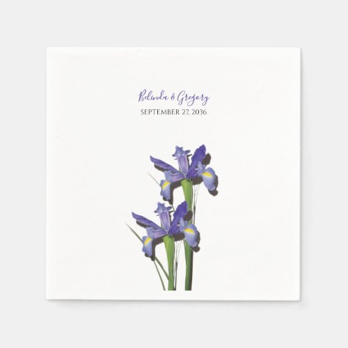 Elegant Purple Iris Wedding  Napkins