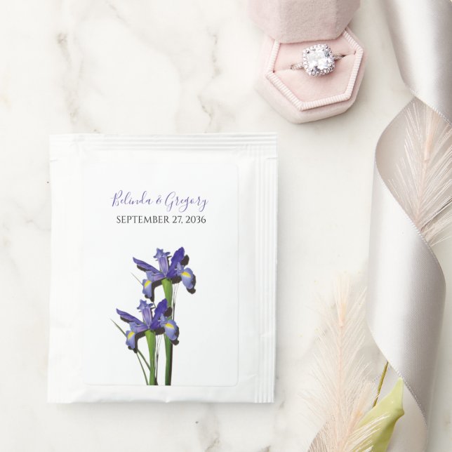 Elegant Purple Iris Wedding  Tea Bag Drink Mix (Wedding)