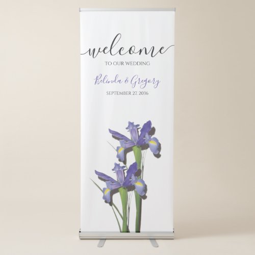 Elegant Purple Iris Wedding Welcome Sign