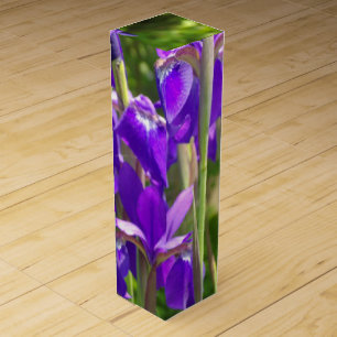 Elegant purple Irises Wine Box