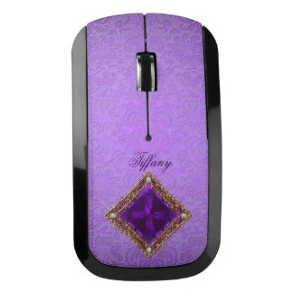 Elegant Purple Jewel Wireless Computer Mouse