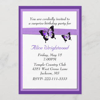 Elegant purple Ladies Birthday Invitation