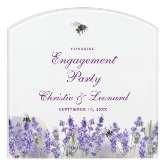Elegant Purple Lavander Engagement Party Door Sign