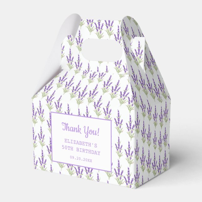 Elegant Purple Lavender Antique Frame Birthday Favor Boxes (Front Side)