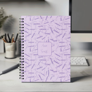Elegant Purple Lavender Flowers on Floral Pattern Planner