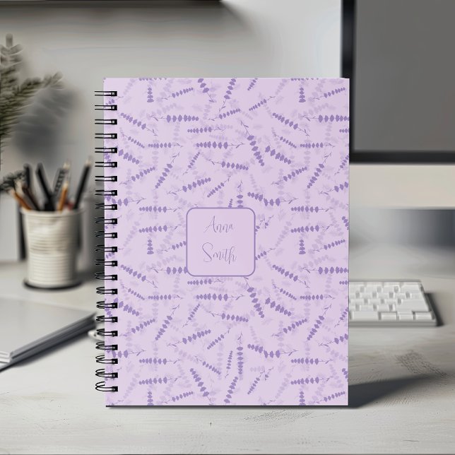 Elegant Purple Lavender Flowers on Floral Pattern  Planner (Creator Uploaded)