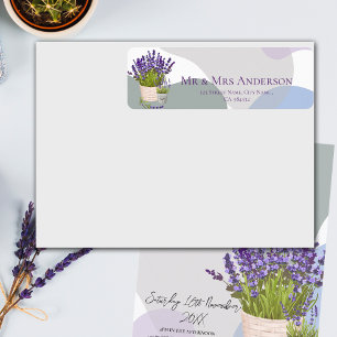Elegant Purple Lavender Flowers Wedding Address Label