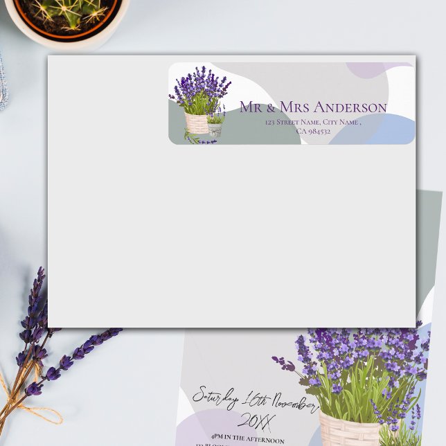 Elegant Purple Lavender Flowers Wedding Address Label (Elegant Purple Lavender Flowers Wedding Address Label)