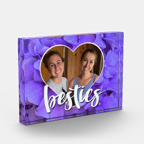 Elegant purple lavender lilac floral hydrangeas  photo block