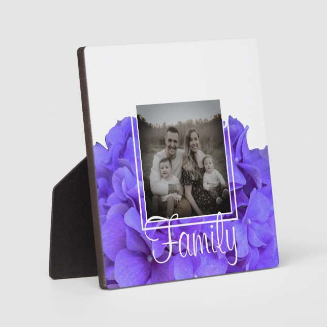 Elegant purple lavender lilac floral hydrangeas  plaque (Front)
